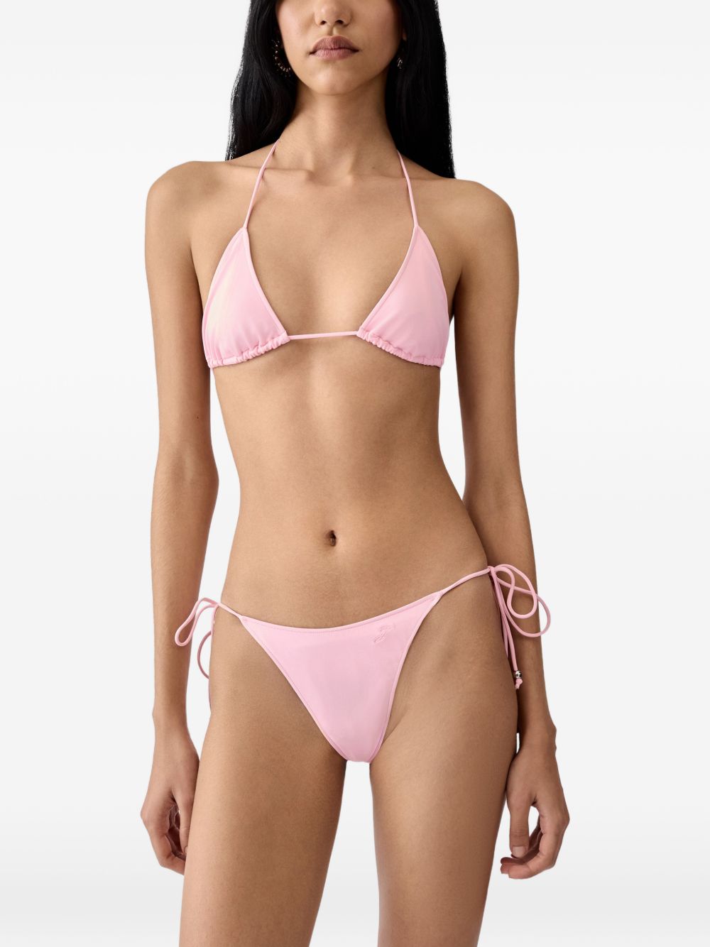 Slip bikini a triangolo con laccetti laterali in rosa Jacquemus - donna 