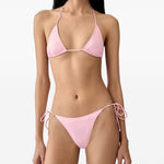 Slip bikini a triangolo con laccetti laterali in rosa Jacquemus - donna 