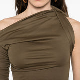 Abito con drapeggio la robe drapeado in verde Jacquemus - donna 
