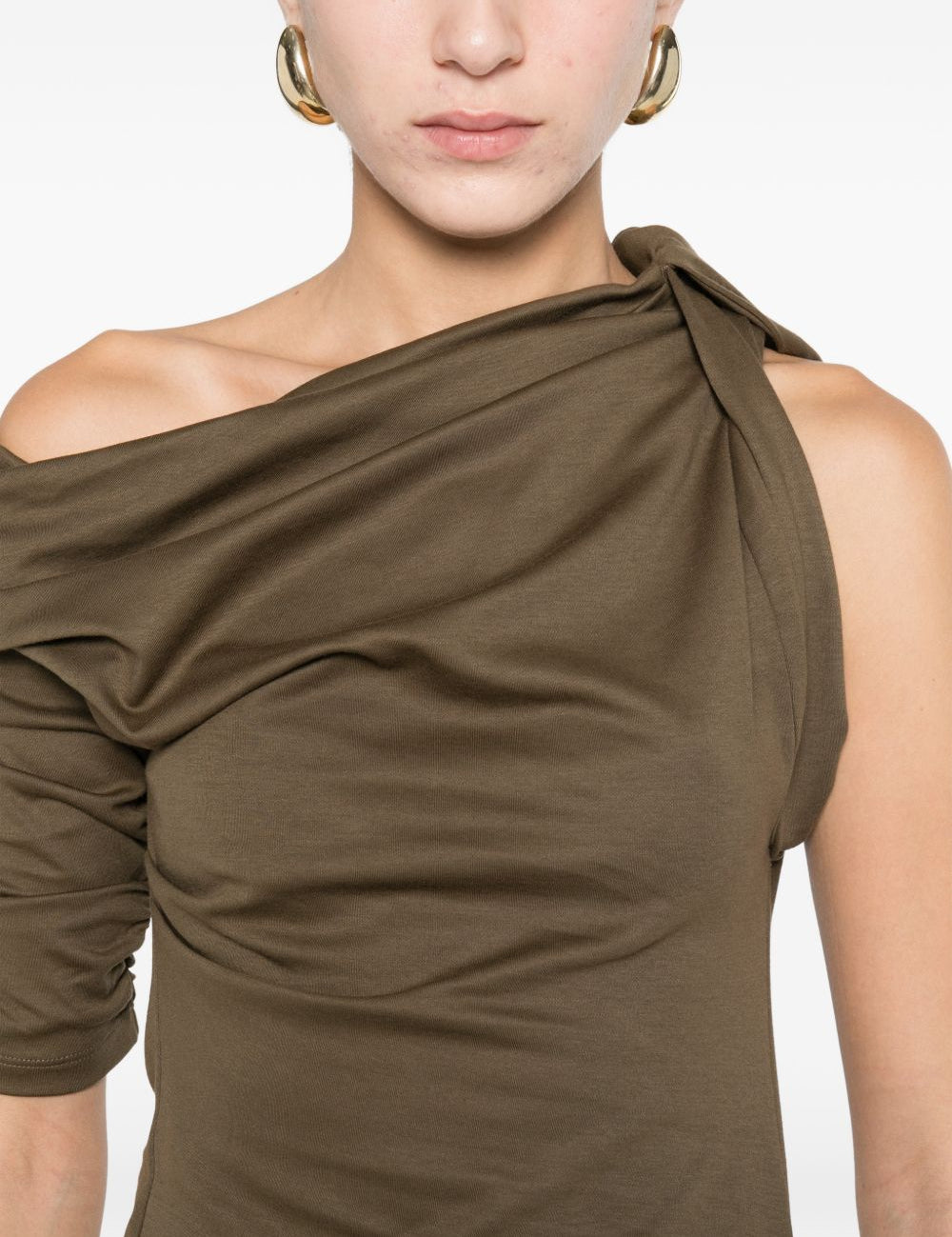 Abito la mini robe drapeado in marrone Jacquemus - donna 