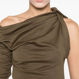 Abito la mini robe drapeado in marrone Jacquemus - donna 