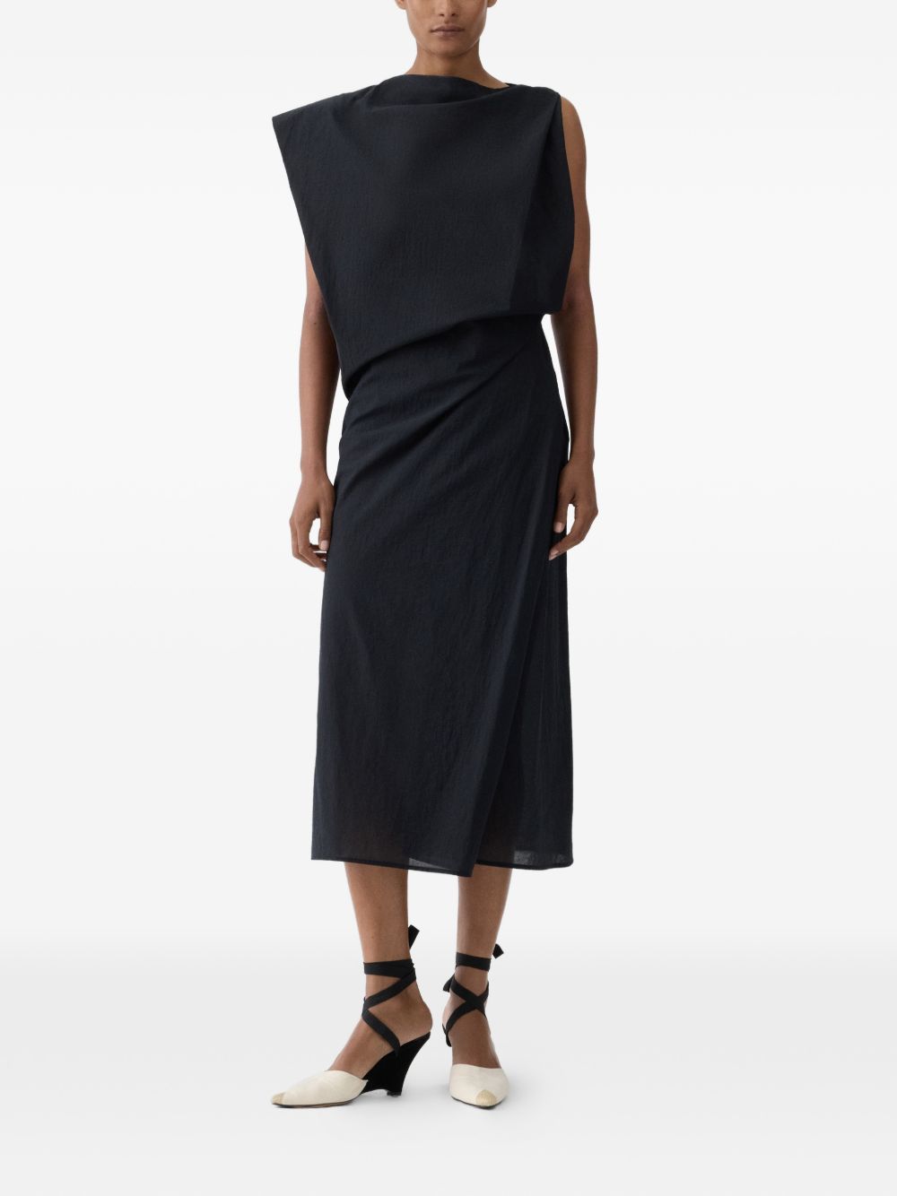 Abito midi drappeggiato la robe drap in nero Jacquemus - donna 