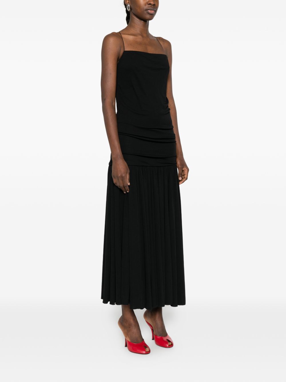 Abito midi plissettato in nero Jacquemus - donna 