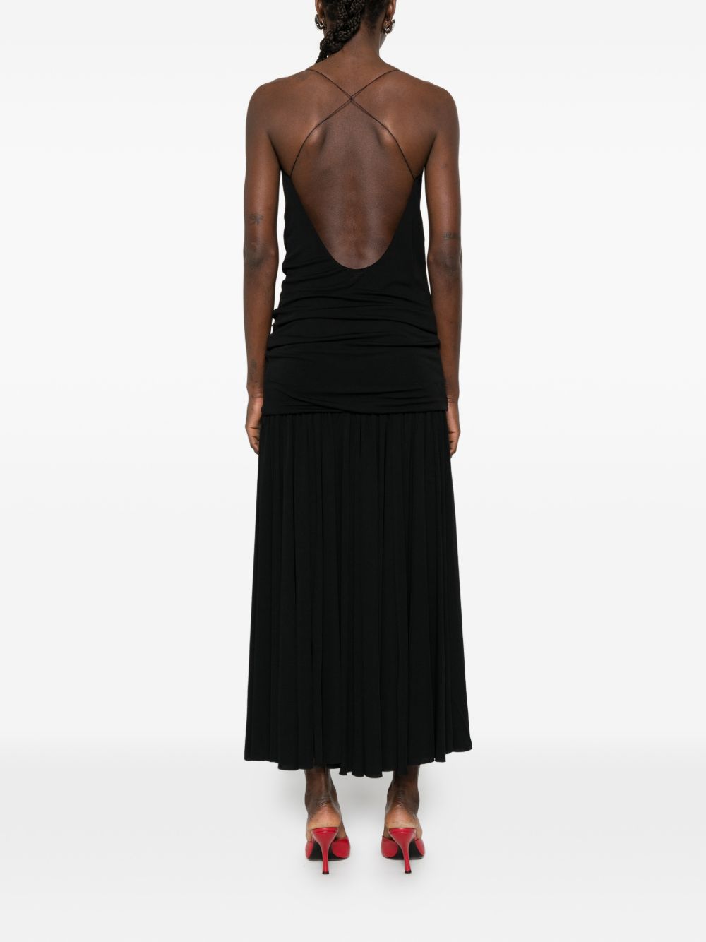 Abito midi plissettato in nero Jacquemus - donna 