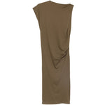Abito midi asimmetrico drap in verde Jacquemus - donna 