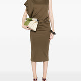 Abito midi asimmetrico drap in verde Jacquemus - donna 