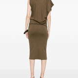 Abito midi asimmetrico drap in verde Jacquemus - donna 