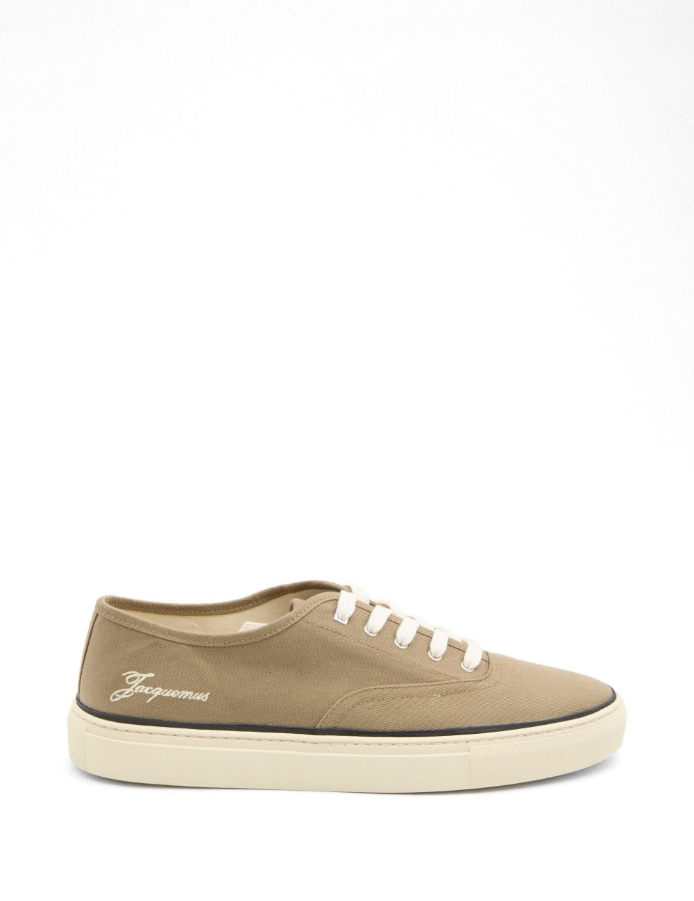 Sneakers con lacci e logo ricamato in beige Jacquemus - uomo 
