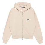 Felpa Le Hoodie Gros Grain con cappuccio e zip in beige Jacquemus - uomo 