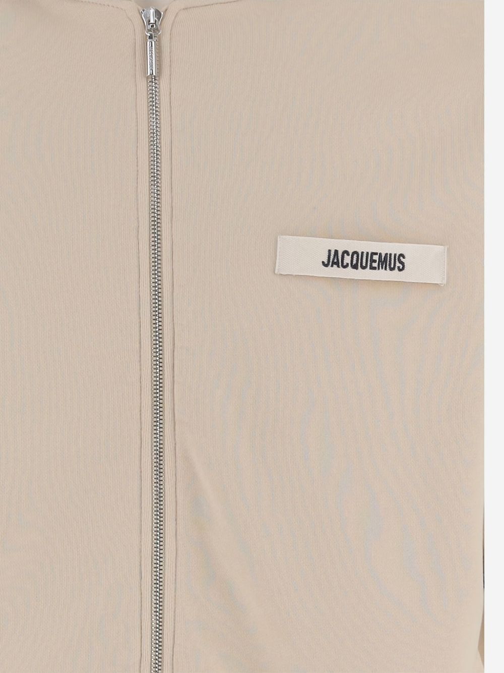 Felpa Le Hoodie Gros Grain con cappuccio e zip in beige Jacquemus - uomo 
