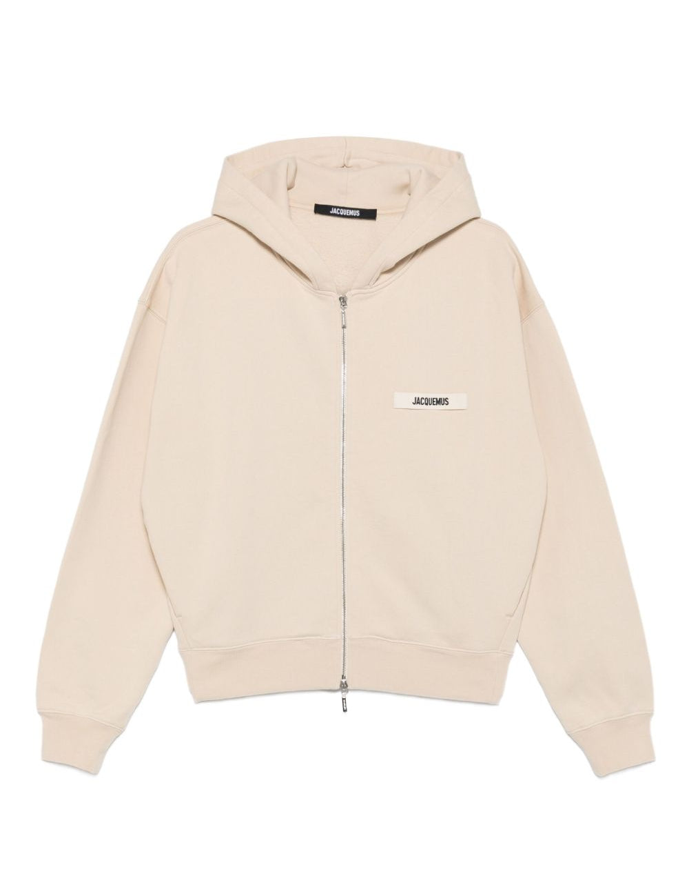 Felpa Le Hoodie Gros Grain con cappuccio e zip in beige Jacquemus - uomo 