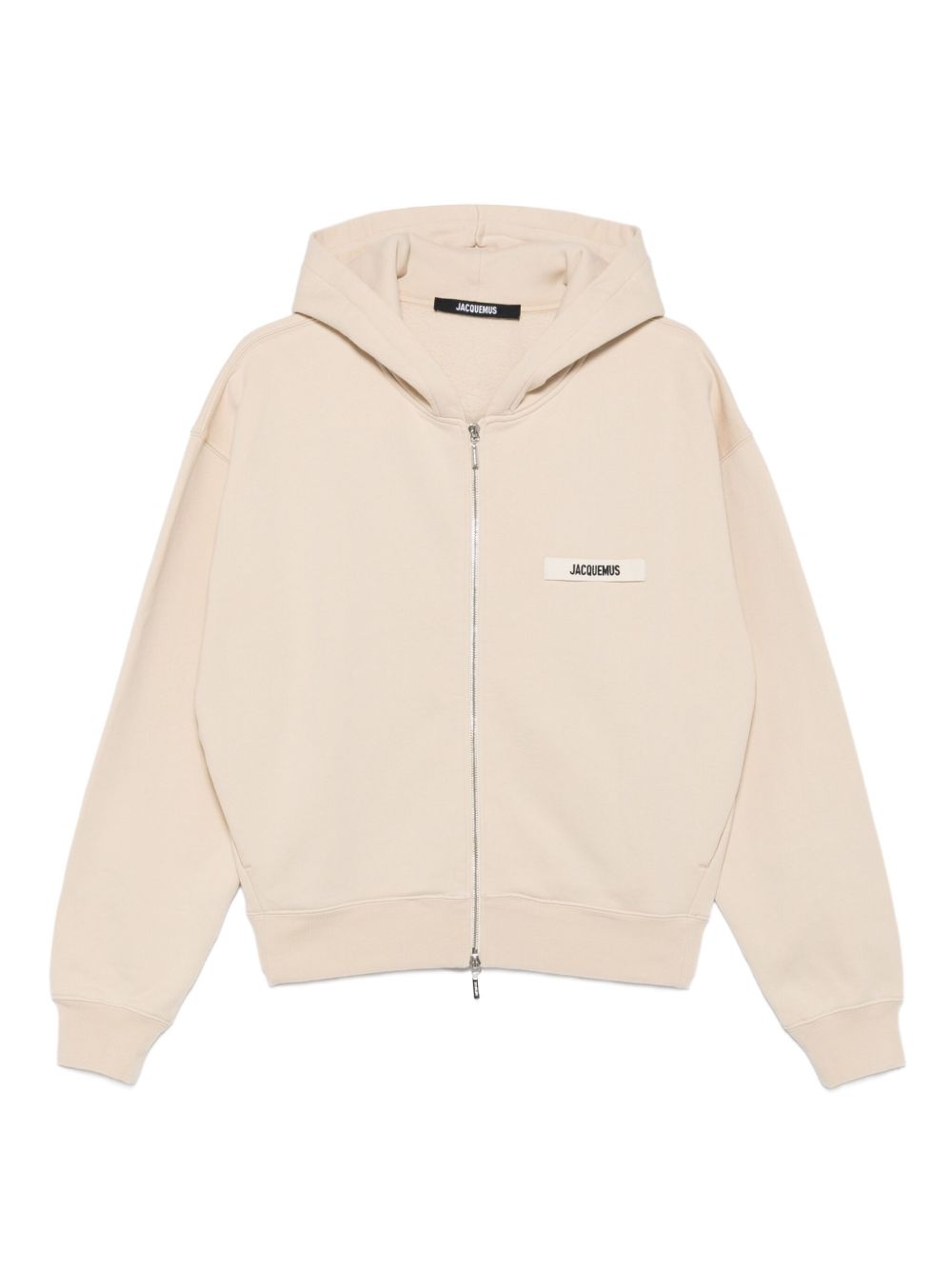 Felpa Le Hoodie Gros Grain con cappuccio e zip in beige Jacquemus - uomo 