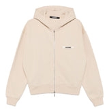 Felpa Le Hoodie Gros Grain con cappuccio e zip in beige Jacquemus - uomo 