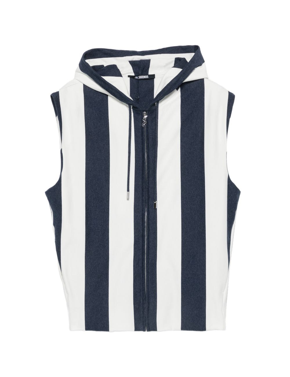 Gilet a righe con zip in bianco e blu Jacquemus - uomo 