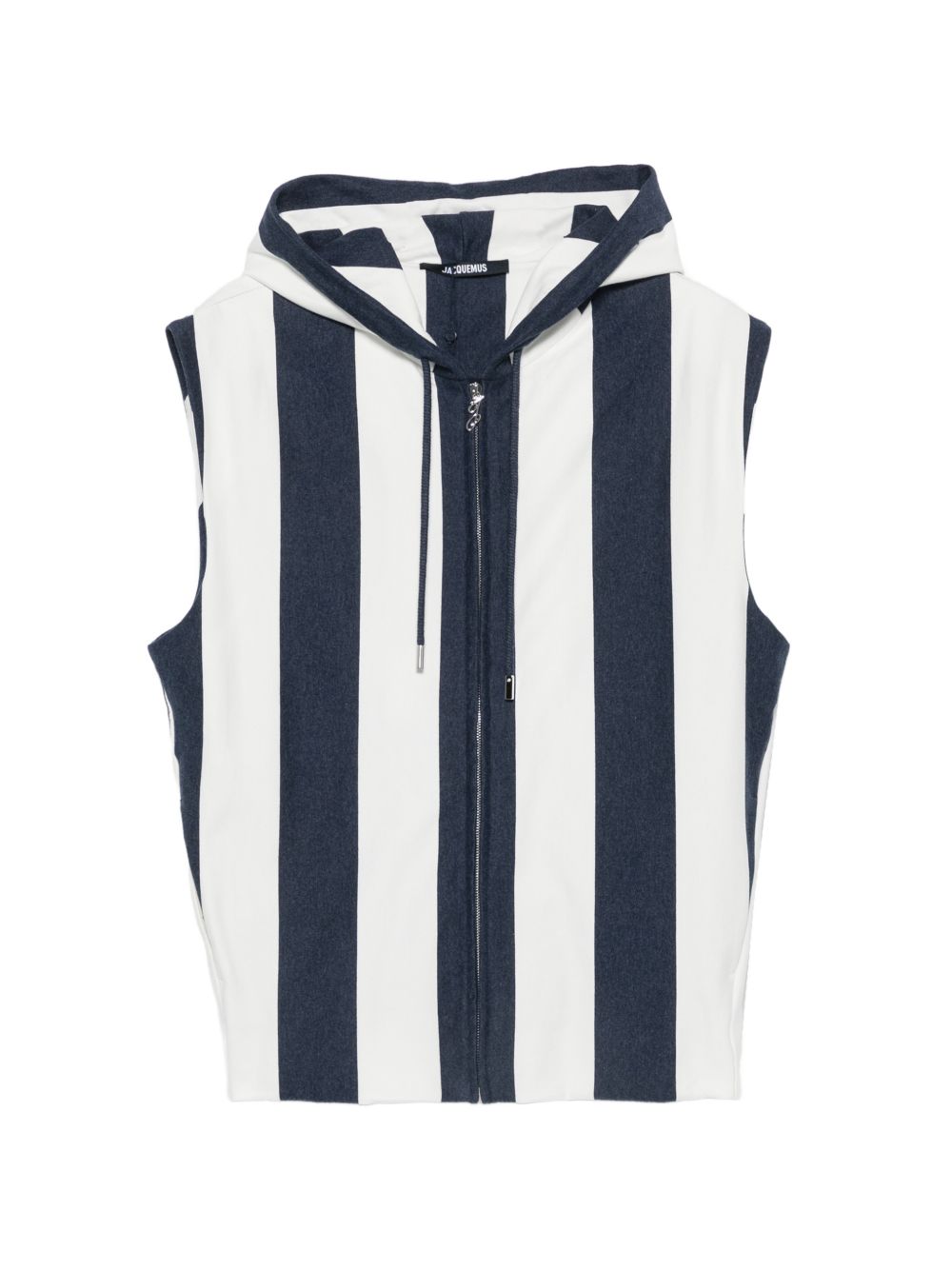 Gilet a righe con zip in bianco e blu Jacquemus - uomo 