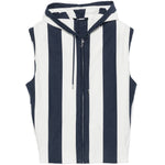 Gilet a righe con zip in bianco e blu Jacquemus - uomo 