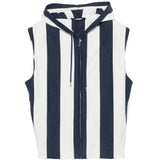 Gilet a righe con zip in bianco e blu Jacquemus - uomo 