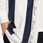Gilet a righe con zip in bianco e blu Jacquemus - uomo 