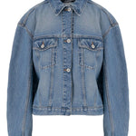 Giacca denim con cintura in blu Jacquemus - donna 