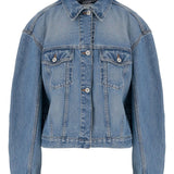 Giacca denim con cintura in blu Jacquemus - donna 