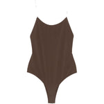 Costume con volant sul retro in marrone Jacquemus - donna 