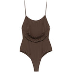 Costume con volant sul retro in marrone Jacquemus - donna 