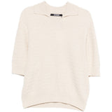 Polo in maglia in avorio Jacquemus - uomo 