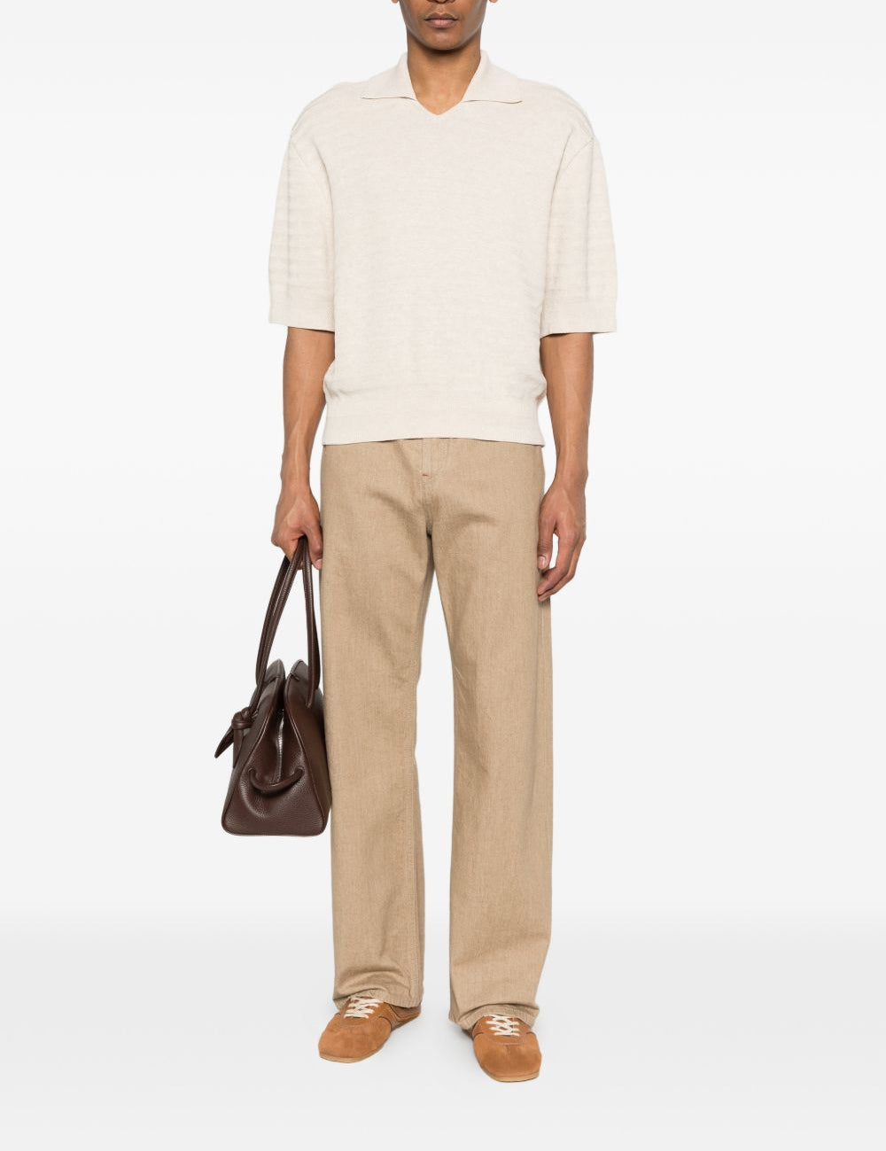 Polo in maglia in avorio Jacquemus - uomo 