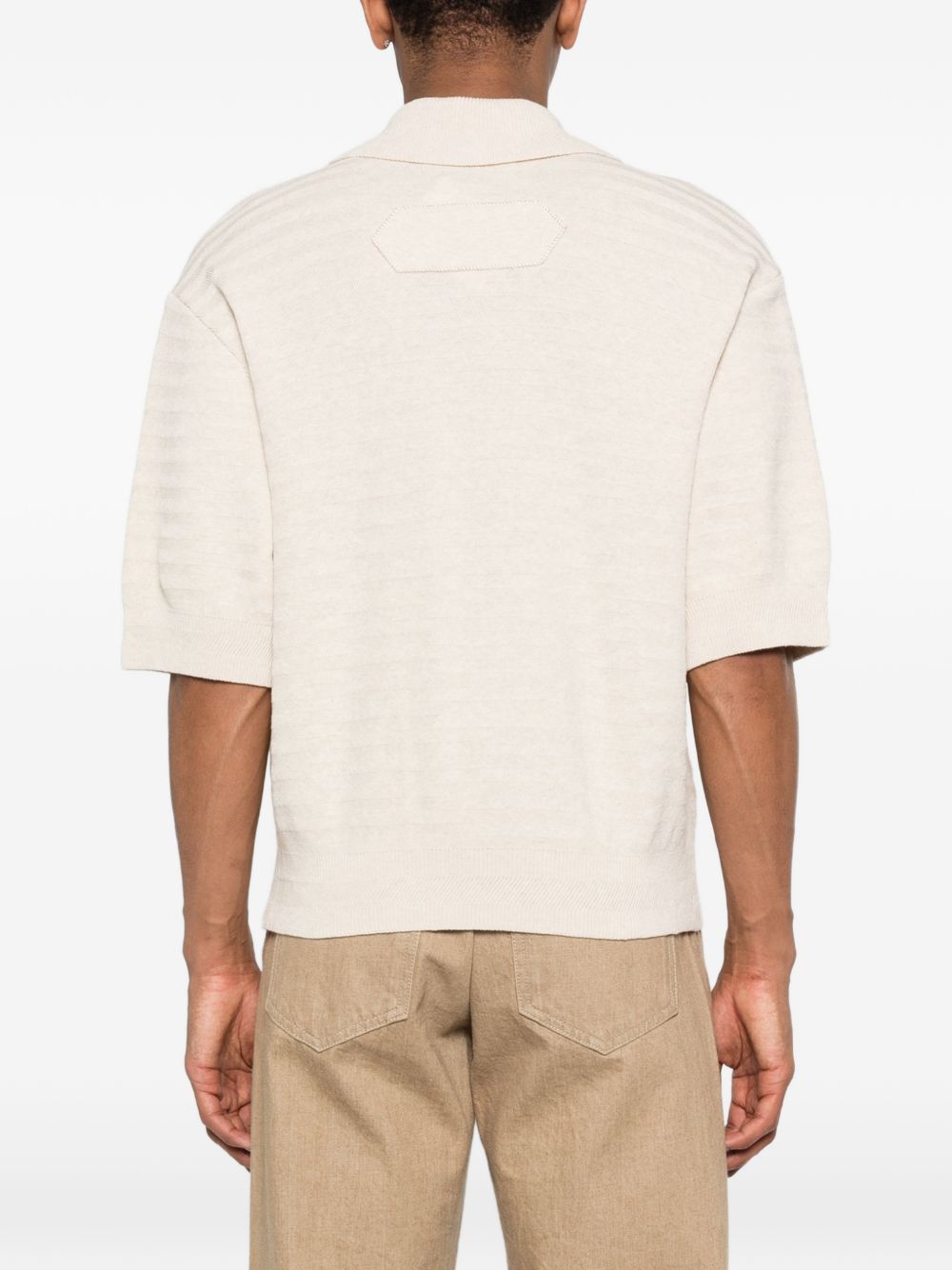 Polo in maglia in avorio Jacquemus - uomo 