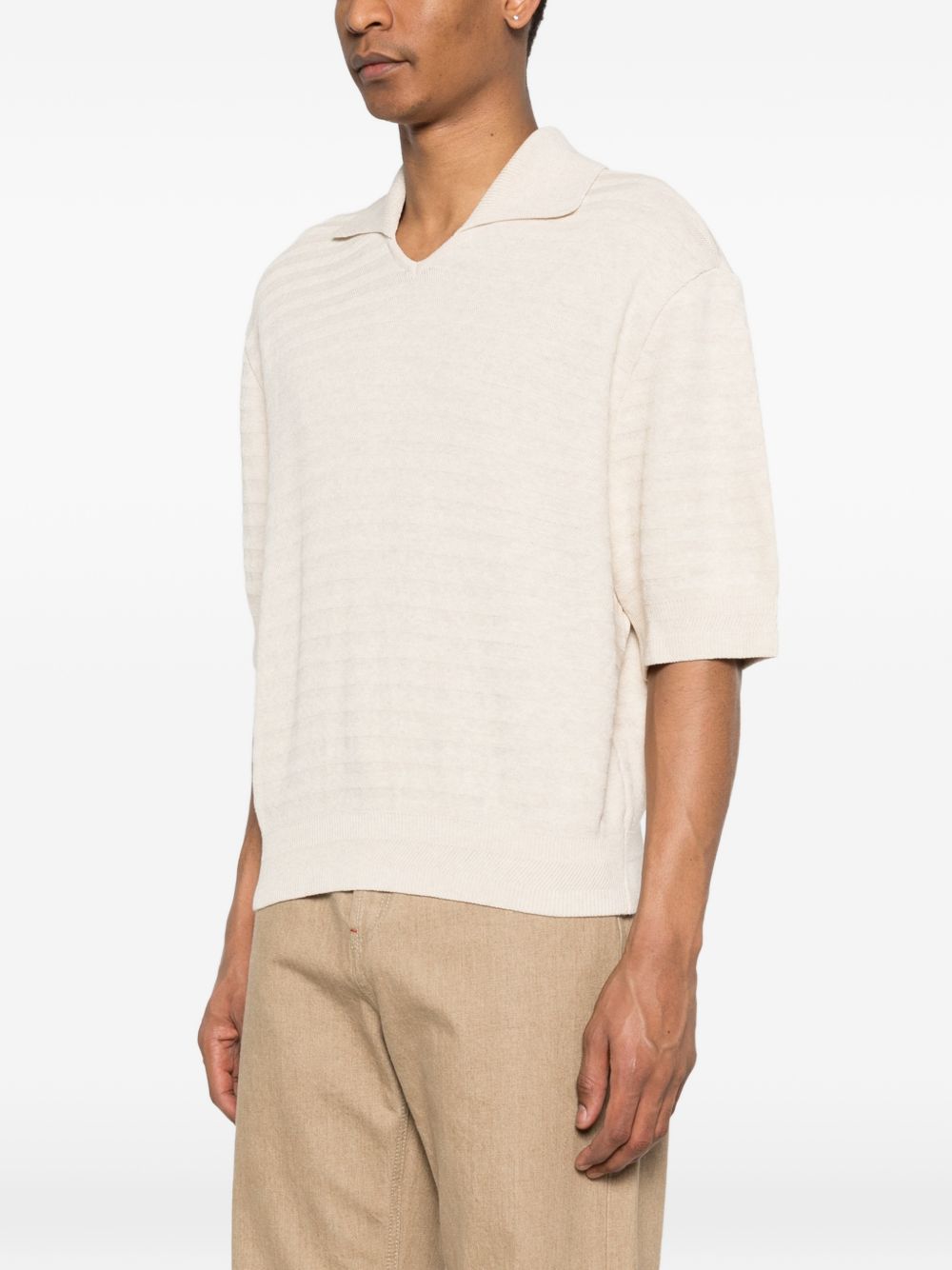 Polo in maglia in avorio Jacquemus - uomo 