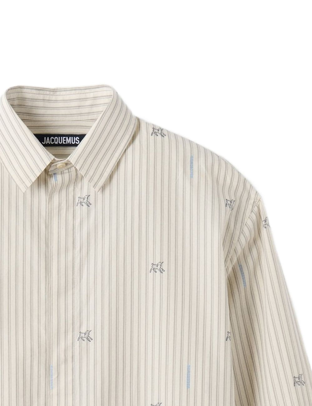 Camicia la chemise simon a righe in beige jacquemus - uomo 