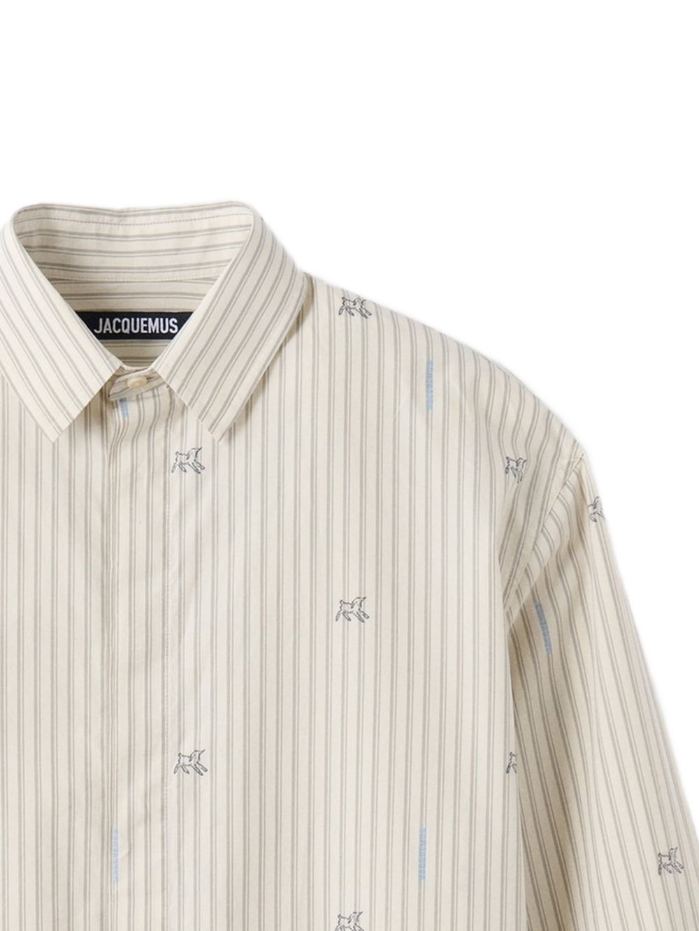 Camicia la chemise simon a righe in beige jacquemus - uomo 