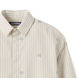 Camicia la chemise simon a righe in beige jacquemus - uomo 