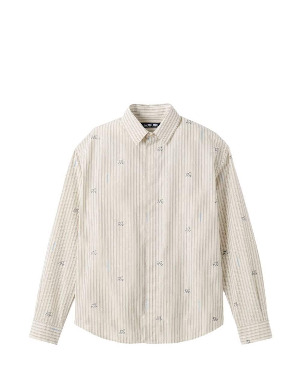 Camicia la chemise simon a righe in beige jacquemus - uomo 