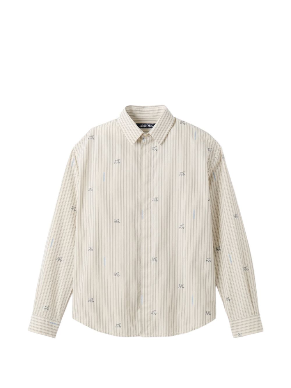 Camicia la chemise simon a righe in beige jacquemus - uomo 