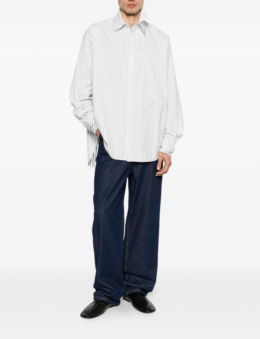 Camicia letro a righe in bianco Jacquemus - uomo 