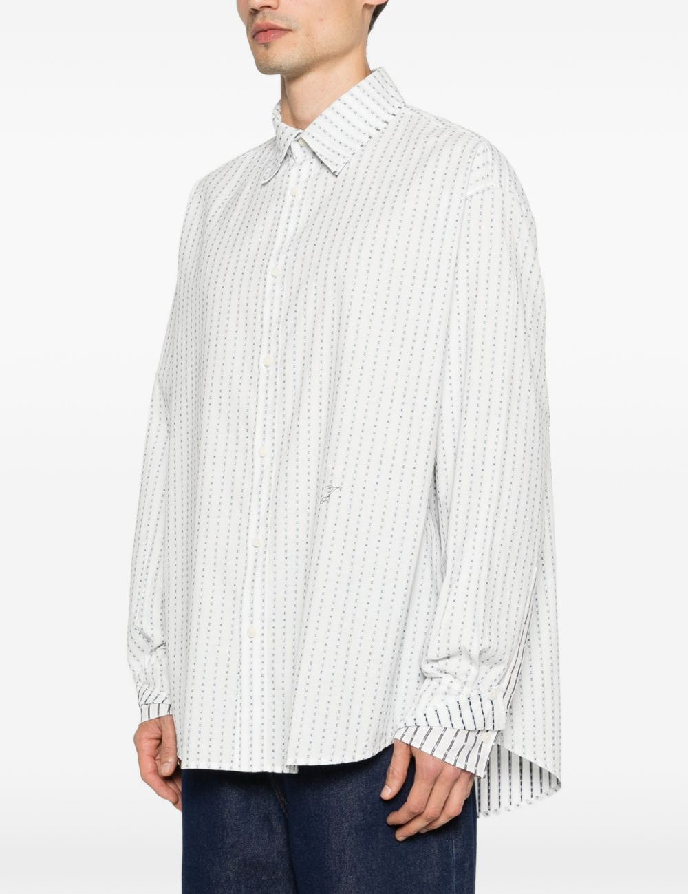 Camicia letro a righe in bianco Jacquemus - uomo 