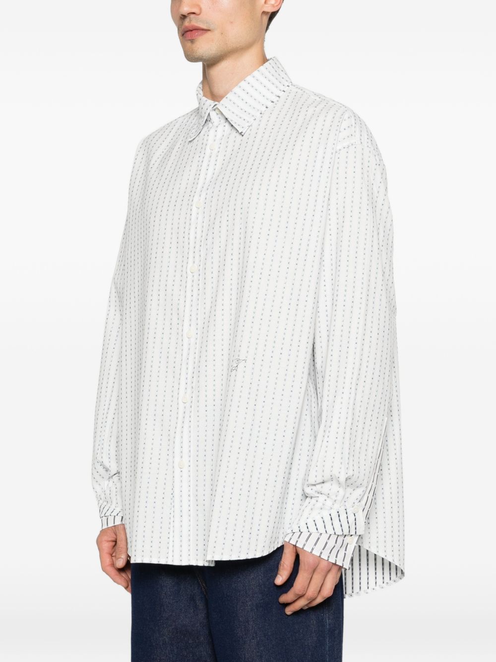 Camicia letro a righe in bianco Jacquemus - uomo 