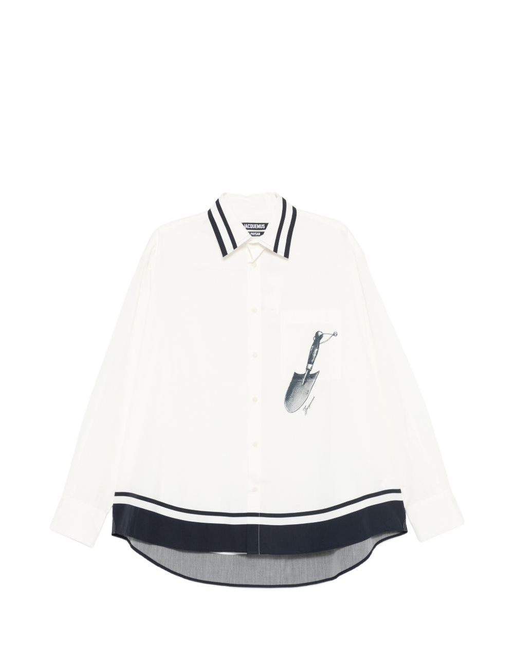 Camicia con stampa la chemise camargue in bianco e blu Jacquemus - uomo 