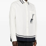 Camicia con stampa la chemise camargue in bianco e blu Jacquemus - uomo 