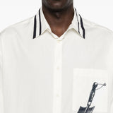 Camicia con stampa la chemise camargue in bianco e blu Jacquemus - uomo 