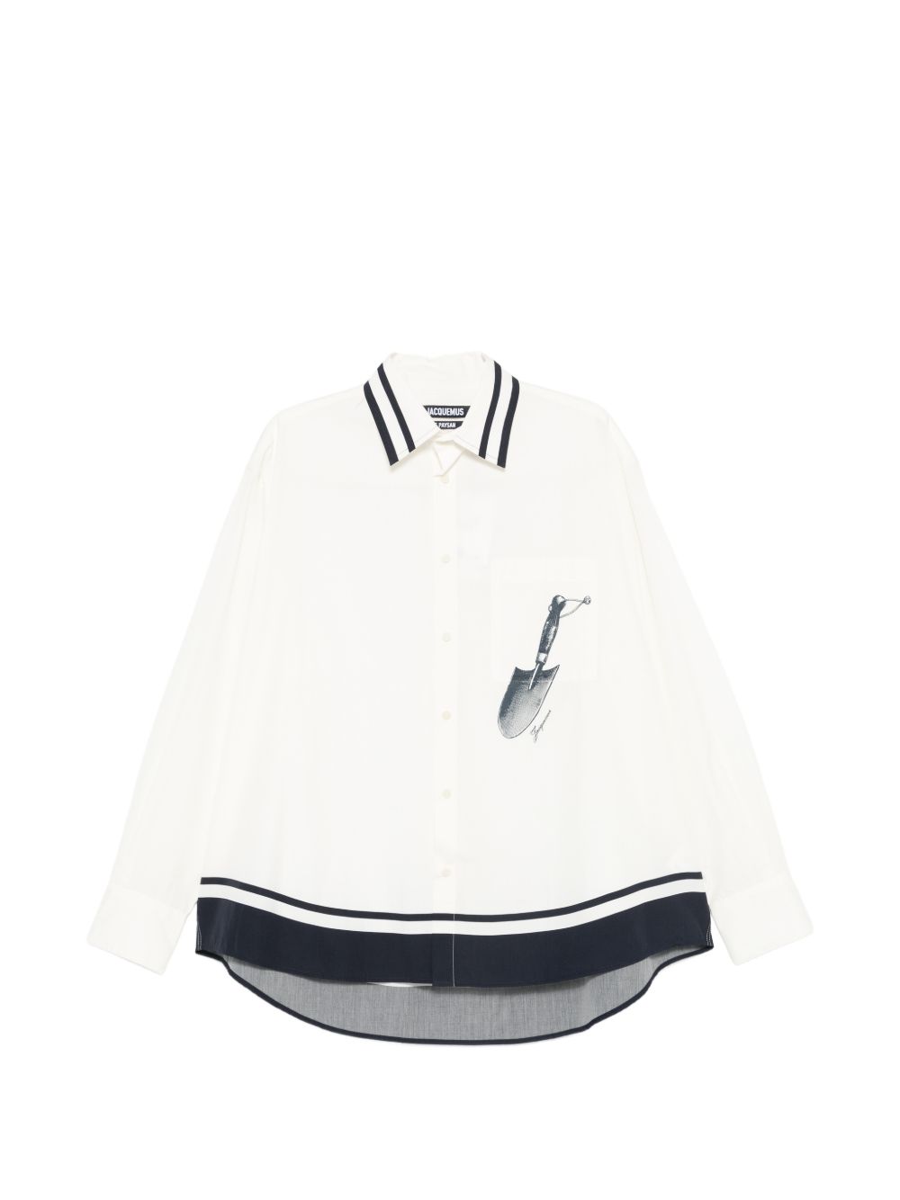 Camicia con stampa la chemise camargue in bianco e blu Jacquemus - uomo 