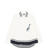 Camicia con stampa la chemise camargue in bianco e blu Jacquemus - uomo 