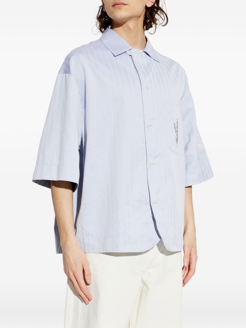 Camicia a maniche corte la chemise gardian in blu Jacquemus - uomo 