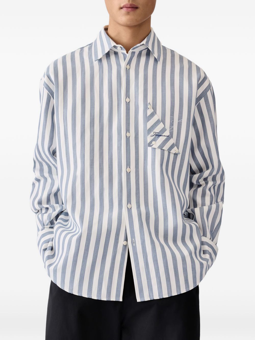 Camicia a righe la chemise voilier in blu Jacquemus - uomo 