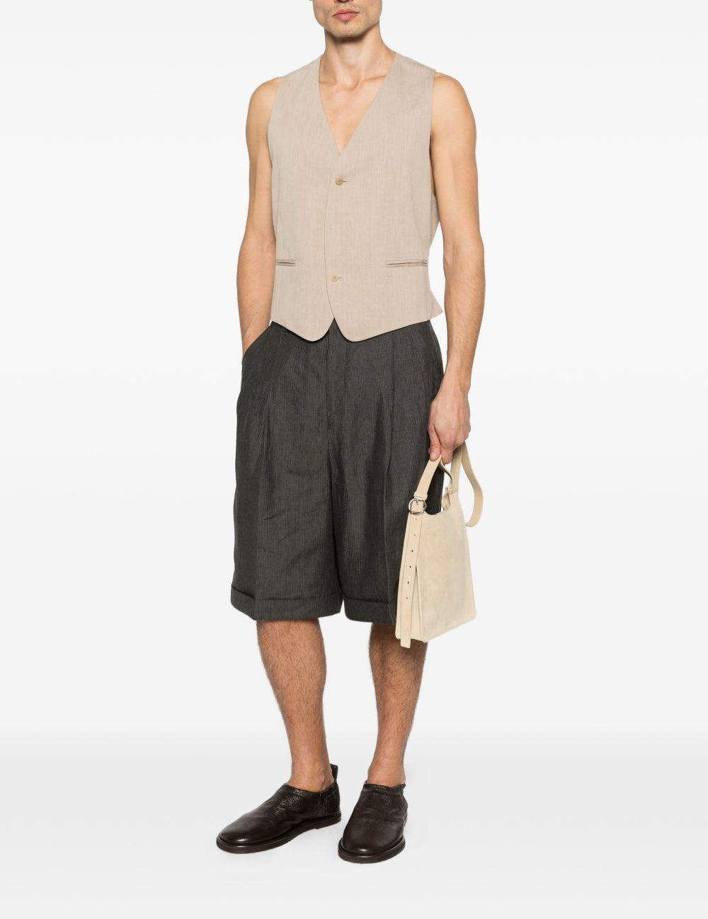Pantaloncini Pastor con pieghe e orlo risvoltato in grigio Jacquemus - uomo 