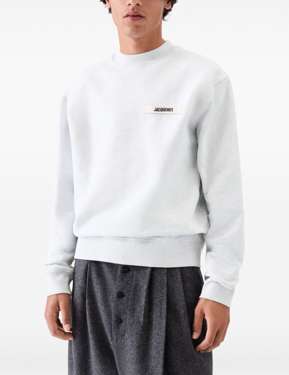 Felpa con etichetta logo in grigio Jacquemus - uomo 