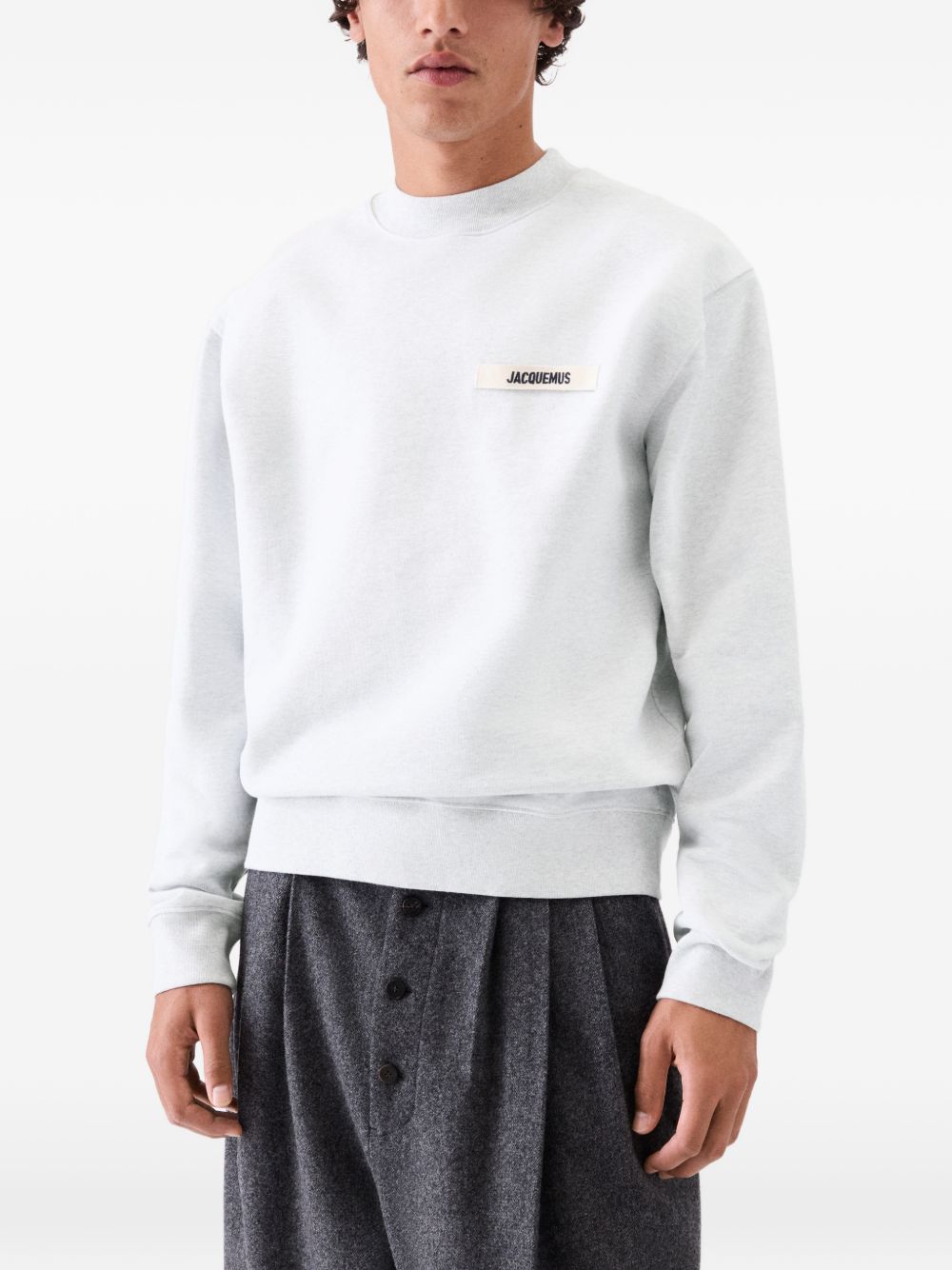 Felpa con etichetta logo in grigio Jacquemus - uomo 