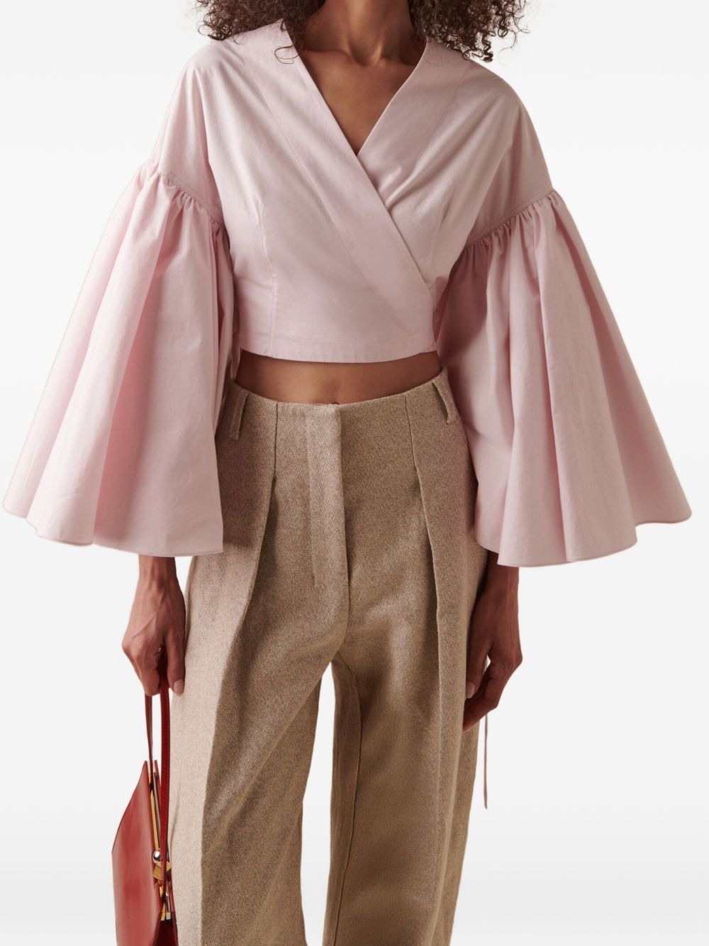 Blusa con maniche voluminose le cache coeur paysanin in rosa Jacquemus - donna 