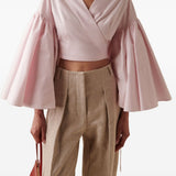 Blusa con maniche voluminose le cache coeur paysanin in rosa Jacquemus - donna 